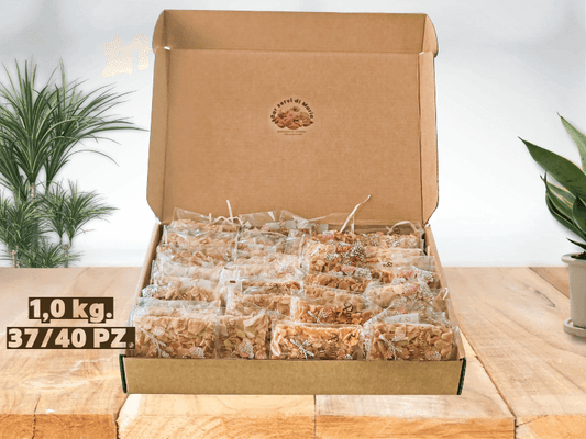 Box da 1,0kg 40 pezzi circa di Torroncini sfoglia croccanti alle mandorle dolci delizie siciliane - torrone alle mandorle