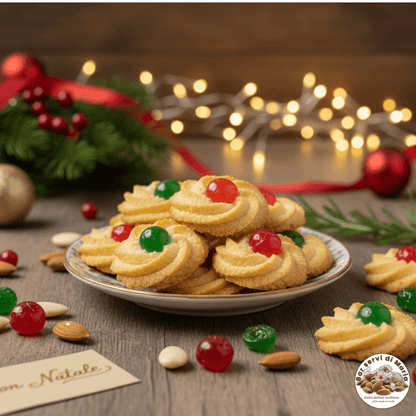 Biscotti alle mandorle con ciliegia 500g - Paste di mandorla - Dolci delizie siciliane