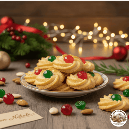 Biscotti alle mandorle con ciliegia 500g - Paste di mandorla - Dolci delizie siciliane