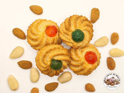 Biscotti alle mandorle con ciliegia 500g - Paste di mandorla - Dolci delizie siciliane