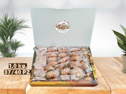 box da 1kg 37/40 pezzi biscotti alle mandorle dolci delizie siciliane