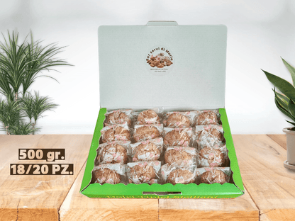 Box da 500g amaretti alle mandorle dolci delizie siciliane, confezionati uno ad uno