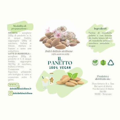Panetto latte di mandorla 600g - Per 3 litri - Dolci delizie siciliane